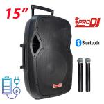 Cabina Activa Pro Dj Ps15a-mp3b Recargable + 2 Micrófonos-fm